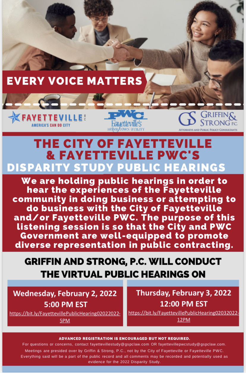 City of Fayetteville Disparity study flyer